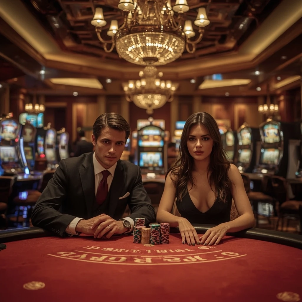 Deux joueurs de poker dans un FOGGY BET CASINO